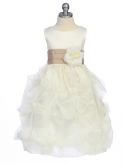 Blumenmädchenkleid Morgan creme/champagner